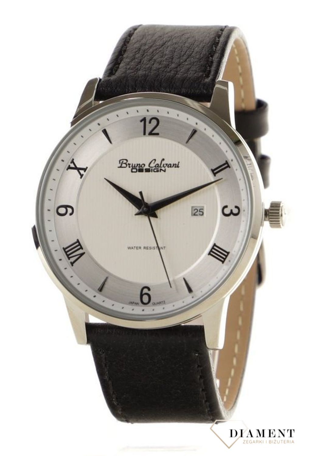 Zegarek męski Bruno Calvani BC3475 na czarnym pasku z cyframi. Męski zegarek na czarnym pasku.  Tani zegarek męski. Zegarek na prezent dla mężczyzny. Zegarek męski z cyframi..jpg